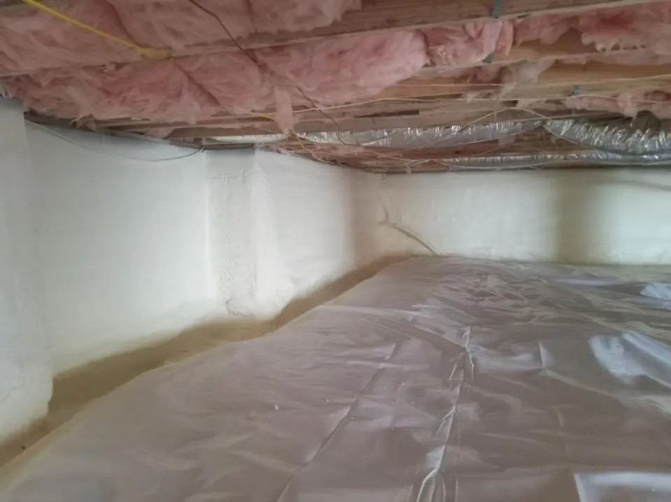 Crawl space encapsulation with closed-cell spray foam for Spray Foam Roofing in Weddington
